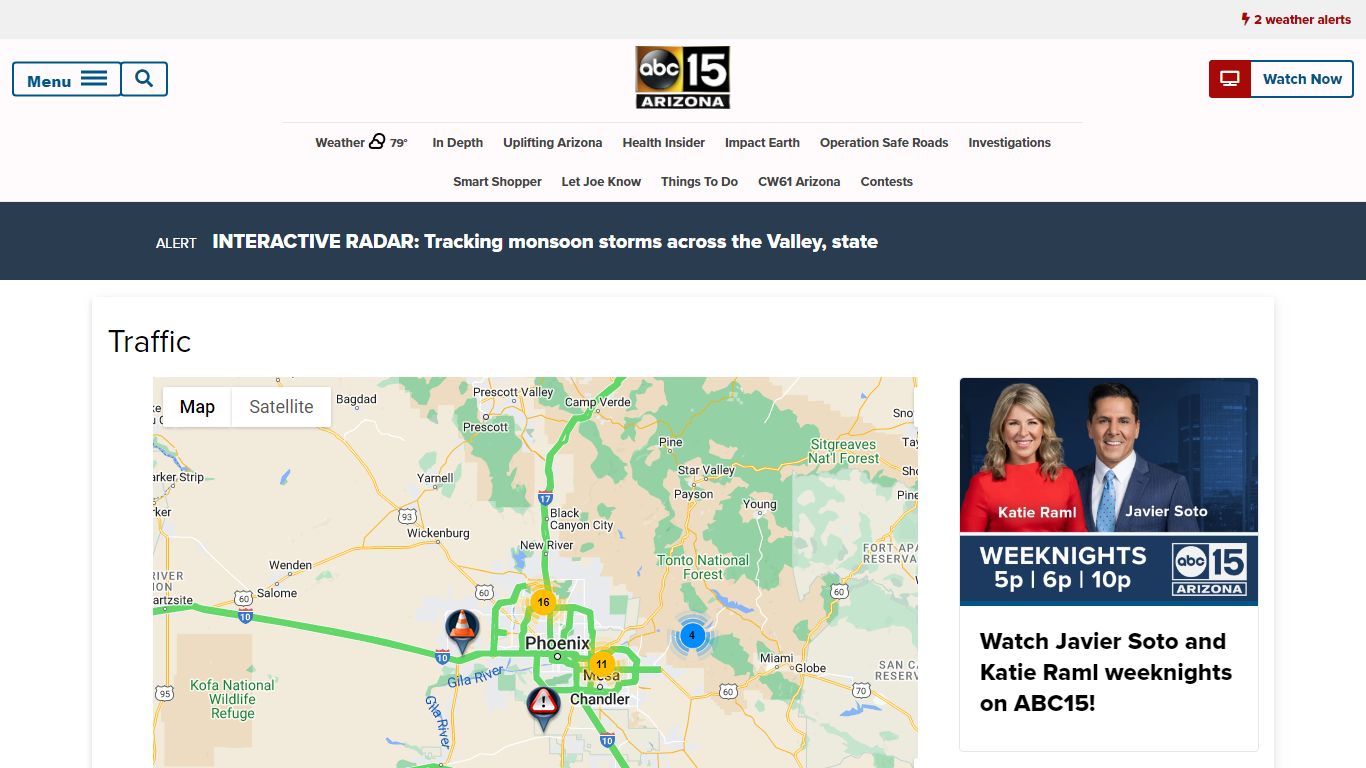 Phoenix, Arizona Area Traffic, ADOT Alerts | ABC15 Arizona - KNXV